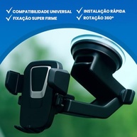 Suporte de Celular para Carro 360°: Fixação Segura e Design Premium para GPS - imagem 5