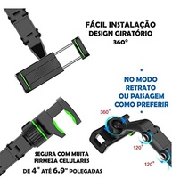 Suporte Celular Retrovisor MIROC Universal 360º: Navegação e Segurança sem Distrações - imagem 5