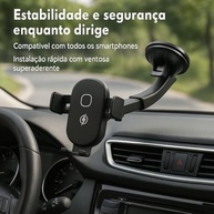 Suporte de Celular para Carro Premium: Trava Automática, Ventosa Forte e Giro 360° - imagem 3