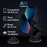 Suporte Veicular Ultra Forte 360°: Fixação Perfeita para Seu Celular (Uber, Waze, GPS) - imagem 3