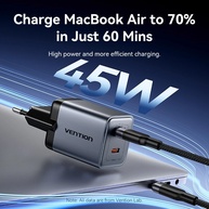 Vention 45W GaN: Carregador Turbo para Seu Celular - imagem 3