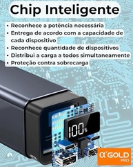 Power Bank A'Gold 20000mAh Turbo 65W: Carregue Notebooks e Celulares com Velocidade e Segurança - imagem 4