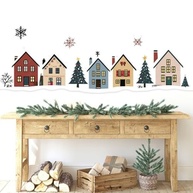 Adesivos de Janela Extra Grandes de Natal - Decoração Reutilizável com Cenário de Rua e Neve - imagem 4