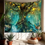 Tapeçaria de Parede Cenário Florestal - Decoração Natural para Sala, Quarto e Escritório - imagem 4
