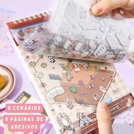 8 Cenários Interativos 3D com Adesivos DIY - Coleção de Cenas para Decoração e Brincadeiras Criativas (Rosa) - imagem 3