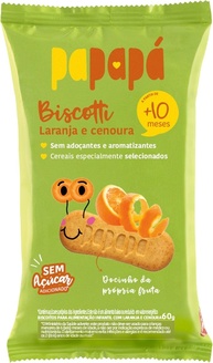 Papapá, Biscoito infantil, Biscotti, Sabor Laranja & Cenoura, 60g, Verde - imagem 1