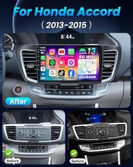 Central Multimídia Honda Accord 2013-2015 2.4L: Tela HD 1280x800, CarPlay, Android Auto, GPS, Bluetooth 5.0 - imagem 3