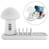 Central de Carga Cogumelo: 3 USB + Carregador Wireless - imagem 1