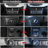 Kit 7 Peças Acabamento Botão Controle Central Ford Maverick 2022-2024 - Azul Premium - imagem 3