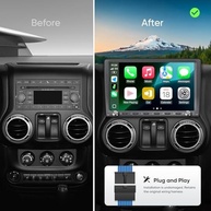 Central Multimídia GTRUI QLED 10.1" Android 12 para Jeep Wrangler (2007-2018) com Apple CarPlay Sem Fio e GPS - imagem 3