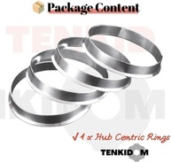 Anel Centralizador de Cubo 108mm OD x 93mm ID - Liga de Alumínio (4 Peças) - imagem 2