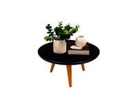 Mesa de Centro Tripe Redonda Retro com Pés Palito - Design Moderno para Sala de Estar - imagem 1