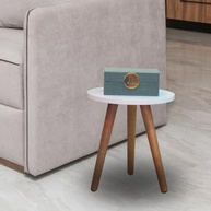 Mesa de Canto e Centro Redonda com Pés Palito - Ideal para Sofá e Ambientes Modernos (Branco) - imagem 5