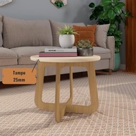 Mesa de Centro Jasmin em MDF com Design Moderno e Acabamento Off White/Carvalho - imagem 3