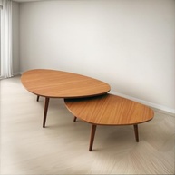 Kit 2 Mesas de Centro Modernas com Design Orgânico - 69/77cm | Versáteis e Resistentes para Sala, Quarto ou Escritório - imagem 4