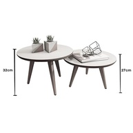 Mesa de Centro Redonda Tripé Retro - Design Moderno com Acabamento Off White - imagem 4