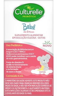 Culturelle Probiótico Gotas, Com 2 Cepas Probióticas, Sem Glúten, Sem Lactose, Para Bebês de até 3 meses, Sem Sabor, 6 ml - imagem 3