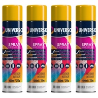 Tinta Spray 400ml Amarelo Uso Geral em Aço Ferro Couro Gesso Cerâmica | Universo | Kit 04 un - imagem 1