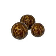 Trio Bolas Decorativas em Cerâmica Marmorizada 12cm/10cm/9cm - Centro de Mesa Sofisticado - imagem 3