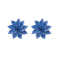Flores de Cerâmica Azul Peônia - Esculturas 3D Feitas à Mão para Decoração de Parede - imagem 1