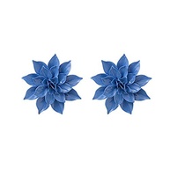 Flores de Cerâmica Azul Peônia - Esculturas 3D Feitas à Mão para Decoração de Parede - imagem 2