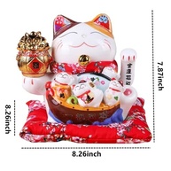 Gato da Sorte Maneki Neko Cerâmica Branca 18cm - Amuleto da Prosperidade Japonês - imagem 4