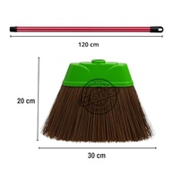 Vassoura de Piaçava 30cm com Base Plástica Reforçada - Cabo Incluso, Cerdas Firmes para Limpeza Pesada - imagem 4