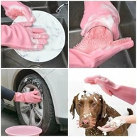 Luva de Silicone para Lavar Louça com Cerdas Multiuso, Esponja Macia com Suporte para Pendurar, Maleável Resistente e Durável, Resistente e Prática, Casa e Cozinha - imagem 4