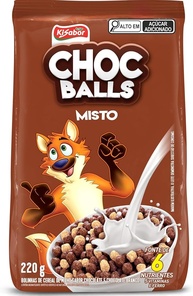 KiSabor, Chocball, Sabor Chocolate Preto e Branco, Misto, Cereal Matinal, 220 Gramas - imagem 1