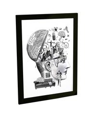 Quadro Decorativo A4 Psicologia - Cérebro, Mente e Freud | Moldura Moderna com Grampos Flexpoint - imagem 1