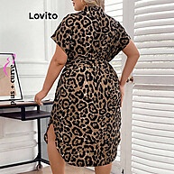 Vestido Plus Size Leopardo com Cinto Lovito – Estilo e Conforto na Medida Certa - imagem 2