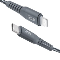 Cabo IPhone/Lightning + USB-C I2GO Certificado MFi 2m 3A Nylon Trançado Chumbo - I2GO PRO - imagem 1