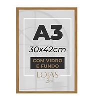 Kit 3 Quadros A3 com Vidro - Moldura Marrom para Diplomas e Certificados - imagem 1