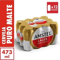 Amstel Cerveja Lager Lata 473ml Pack 12 Unidades - imagem 3