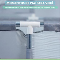 Cercadinho Portátil com Cesta de Basquete Azul Marinho - Tela de Malha Respirável - imagem 5