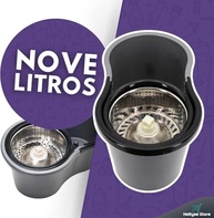Mop com Balde Giratório Cesto Inox 9L - Esfregão Lava e Seca com 2 Refis Microfibra - imagem 5