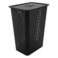 Cesto de Roupa Preto 47L com Tampa – Organização Prática - imagem 1