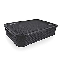 Cesto Rattan Preto Grande: Organização com Estilo - imagem 1