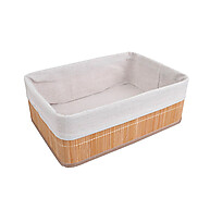 Cesto Retangular de Bambu com Forro 29cm – Oikos - imagem 1