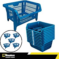 Cestos Expositores Presto: Kit 5 Unidades Azul - imagem 1