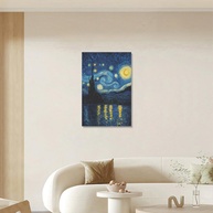 Céu Noturno com Estrelas Cintilantes - Arte de Parede 20x30 cm, Sem Moldura, Decoração Mágica para Ambientes - imagem 1