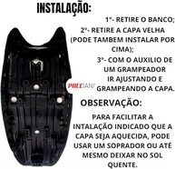Capa Banco Moto Emborrachada Original Preta Universal CG Titan 150 Fan 125/150 (2009-2025) - imagem 2