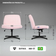 Cadeira de Escritório DT3 Dolly Criss Cross Cosy Chair – Conforto Ergonômico Extra Grande (PU, Cream) - imagem 3