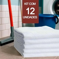 Kit com 12 Panos de Chão Alvejados 40x67cm - Alta Absorção e Durabilidade para Limpeza Profissional e Doméstica - imagem 5