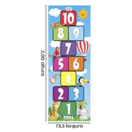 Adesivo de Chão Amarelinha Safari 2m x 0,73cm - Estimule Brincadeiras Educativas - imagem 4