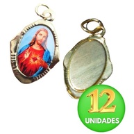 Medalha Sagrado Coração de Jesus Chapa Resinada 12 unid - imagem 3