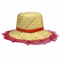 Chapéu de Palha Junino Rosa: Arraiá com Charme! - imagem 1