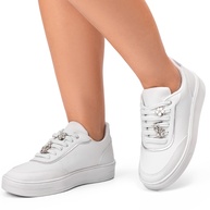 Tênis Feminino Lumiss Flatform Branco com Pingente Charm - imagem 2