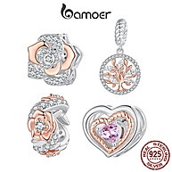 Charme Árvore da Vida em Prata 925 com Coração Rosa - Bamoer - imagem 1