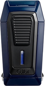 Colibri Isqueiro Quantum Triple Jet com Cortador de Charutos V-Cut com Mola Integrada para Calibre de Até 60+ Anéis, Resistente Ao Vento, Testado Em Altitude, Butano Recarregável(Azul-Marinho Meia-Noi - imagem 1